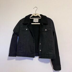 Fur lined denim jacket